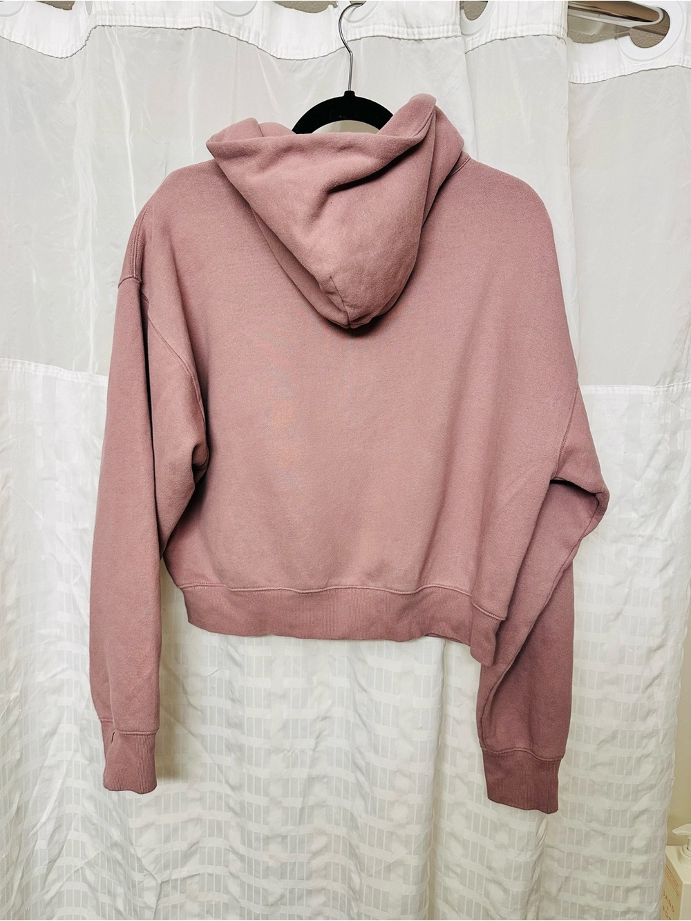 Aritzia TNA Cozy Sweatfleece Boyfriend Rose Pink Half-Zip Hooded Sweatshirt - Picture 2 of 9